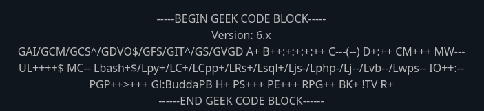 Le Geek Code