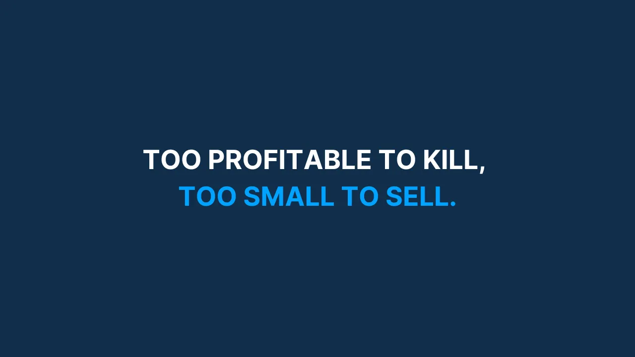 Too profitable to kill, too small to sell