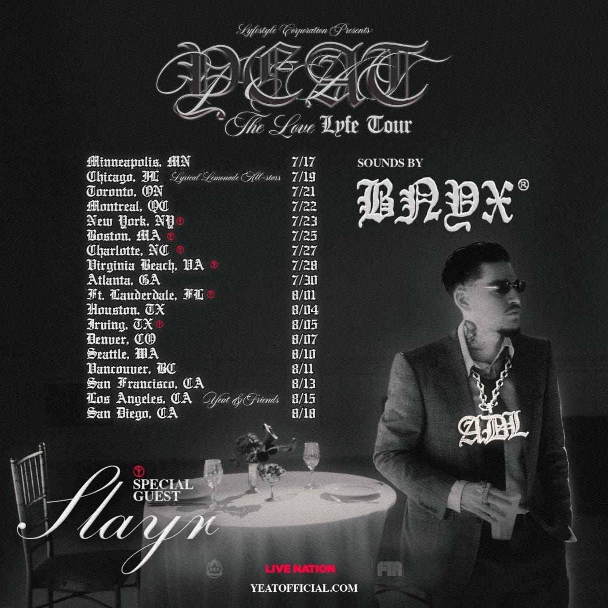 YEAT ANNOUNCES THE LOVE/LYFE TOUR — A NEW ERA ON THE ROAD