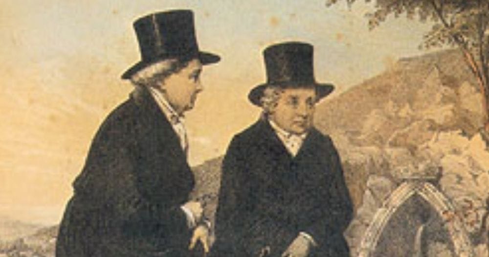 the legendary Ladies of Llangollen themselves! Eleanor Butler and Sarah Ponsonby serving us the most ICONIC sapphic cottage-core fantasy in their matching top hats and masculine tailoring!  lived their best Welsh countryside lesbian dream for 50 years! Revolutionary romance realness.