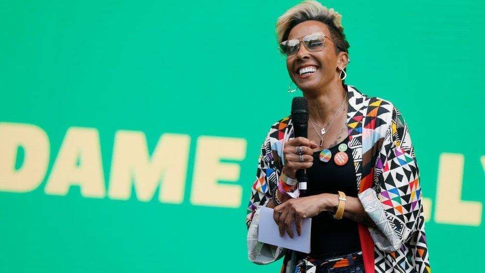 Dame Kelly Holmes: “Now I’m wearing every colour under the rainbow.”