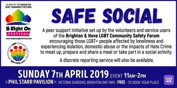 B RIGHT ON LGBT+ Community Festival: SAFE SOCIAL