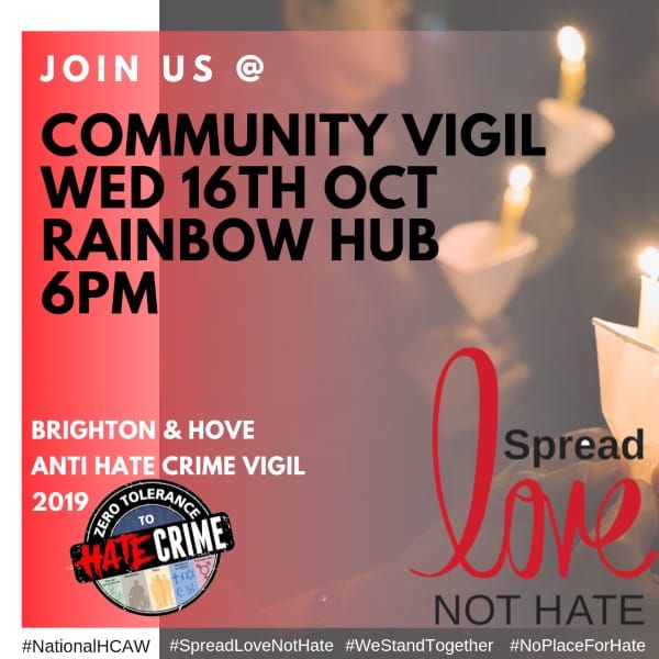 BRIGHTON & HOVE COMMUNITY SOLIDARITY VIGIL AGAINST HATE CRIME