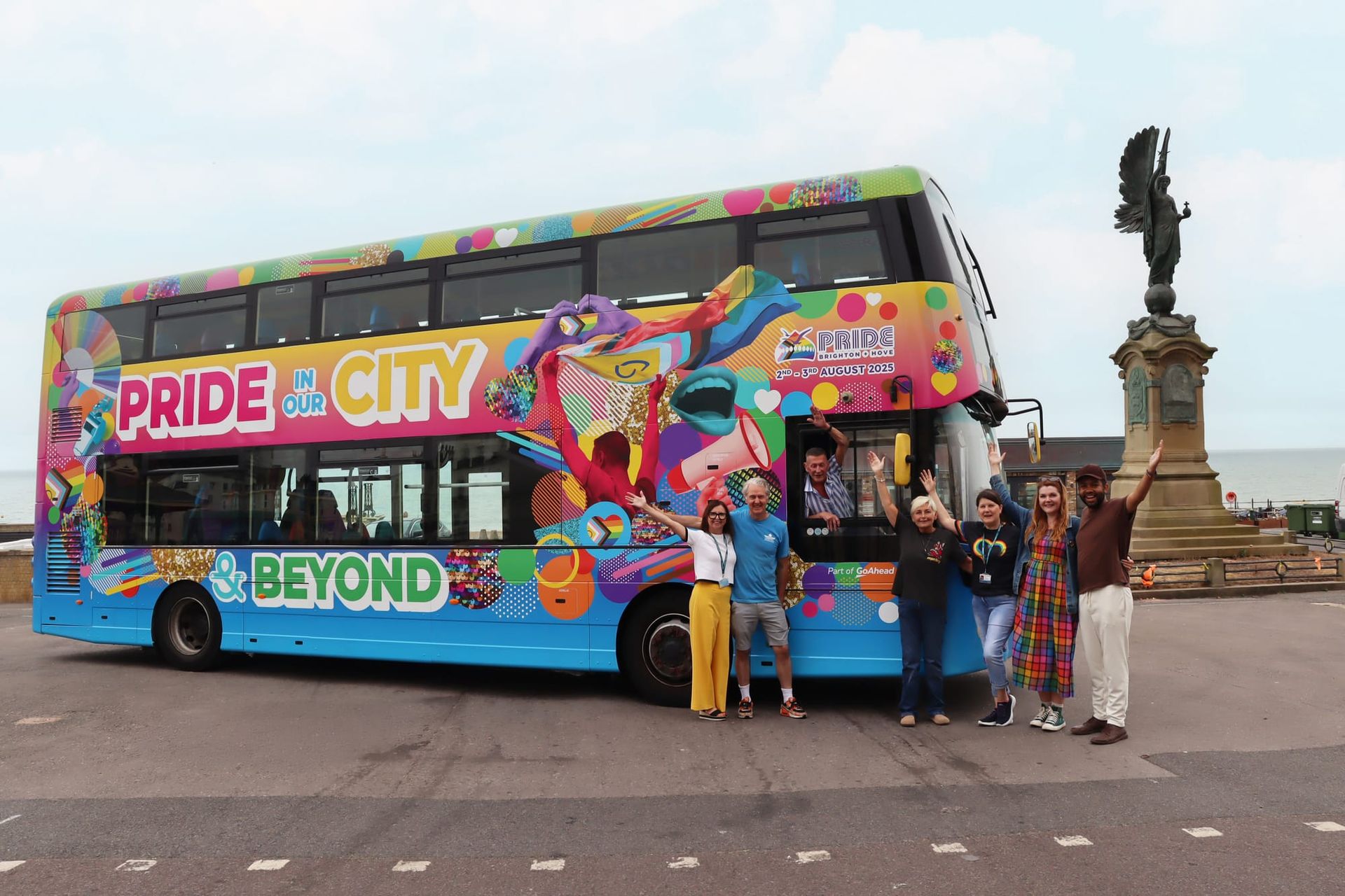 Brighton & Hove Buses launches brand-new Pride Bus, named after David Raven aka Maisie Trollette