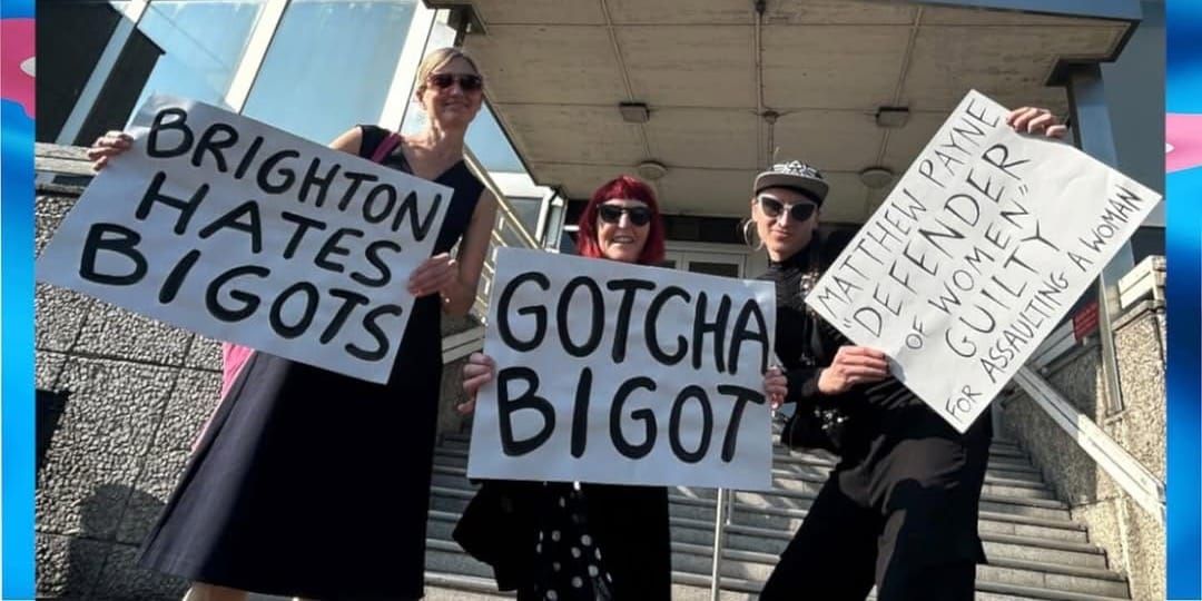 Conspiracy theorist Matthew Payne to be sentenced tomorrow for assaulting trans activist Denise Friend at Posie Parker rally in Brighton