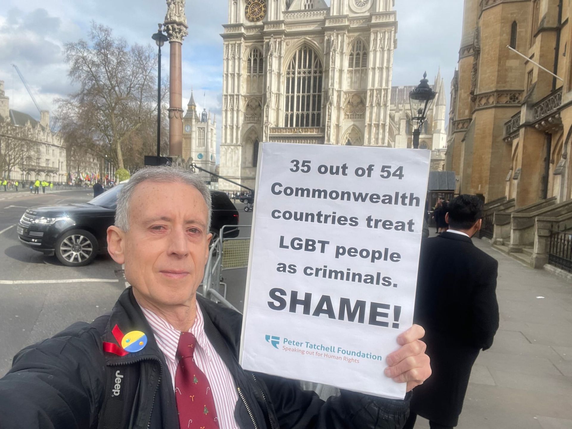 Peter Tatchell stages protest at Commonwealth Day service