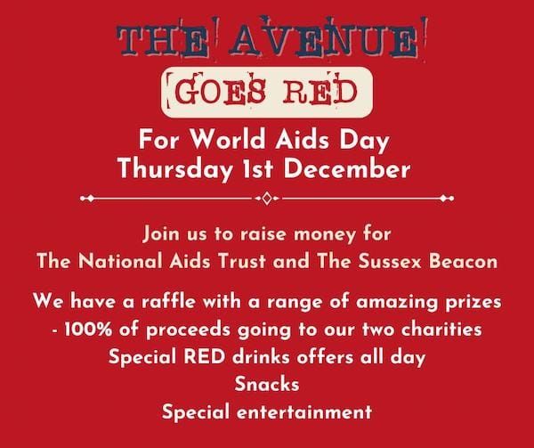 The Avenue Kitchen and Tap in Peacehaven to hold World AIDS Day fundraiser for Sussex Beacon and National AIDS Trust