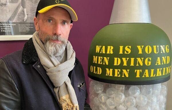 Brighton artist Jamie McCartney creates bomb-shaped vending machine for Ukraine