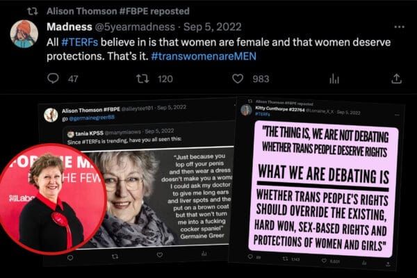 Labour councillor Alison Thomson of Brighton & Hove City Council apologises for engaging with transphobic posts on social media
