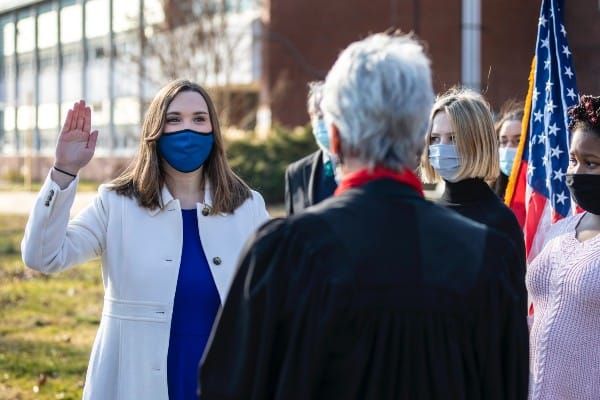 Sarah McBride sworn in as US senator
