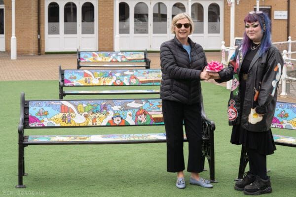 Queer artist Abby French wins Brighton Marina Bench Wrap design competition