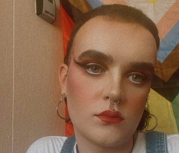 Astrid Palmer, LGBTQ+ domestic violence advocate at Brighton & Hove LGBTQ+ Switchboard, attends House of Commons reception to celebrate fund which supports projects that provide a safety net for survivors of domestic abuse