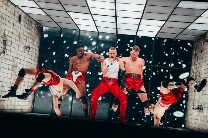 Bish Bash Bosh! Olly Alexander takes to the stage in Malmö for his first Eurovision rehearsal