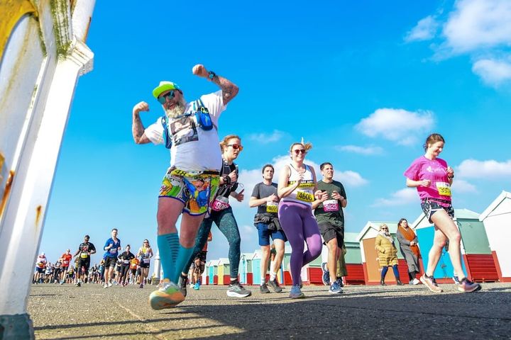 Thousands of runners turn out for Brighton Half Marathon, the largest fundraising event for Sussex Beacon