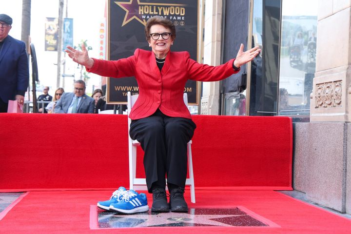 A star for a star: Lesbian tennis legend Billie Jean King receives historic star on Hollywood Walk of Fame