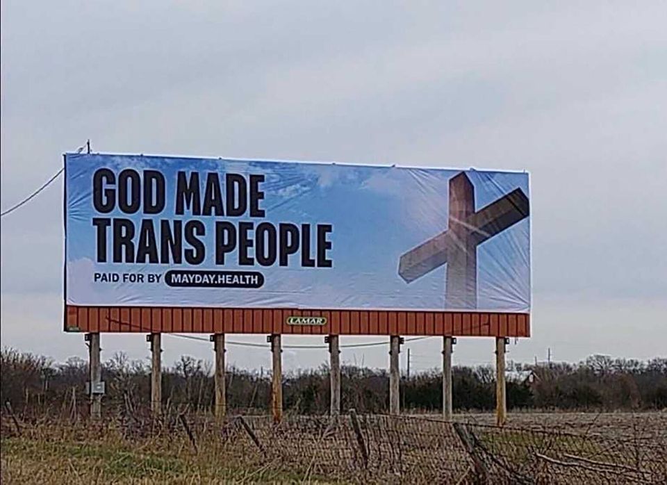 Billboards declaring “God Made Trans People” appear across Kansas following trans ID ban