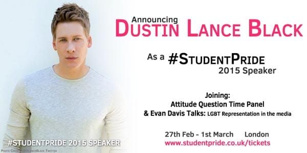 Dustin Lance Black to speak at Student Pride 2015