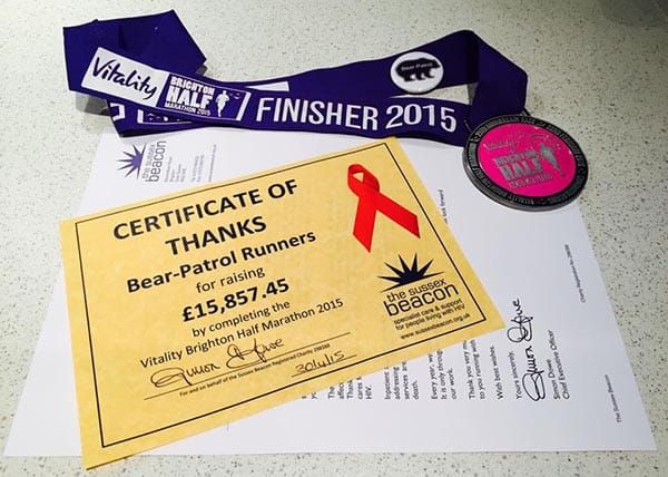 Bear-Patrol raise nearly £16,000 for Sussex Beacon