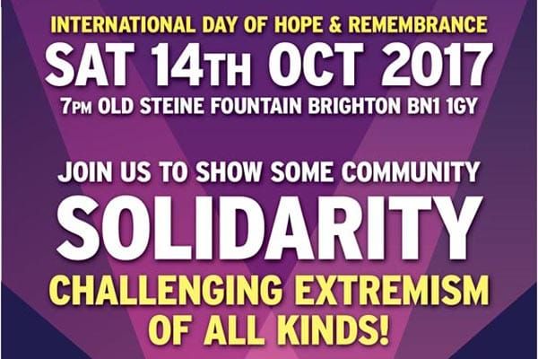 International Day of Hope and Remembrance – Brighton Vigil – this evening at 7pm