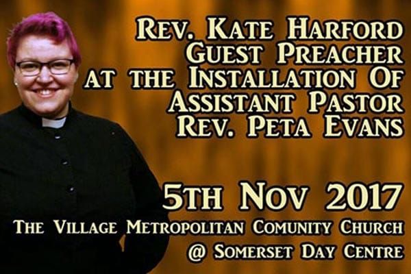 Village MCC – guest preacher, Rev Kate Harford