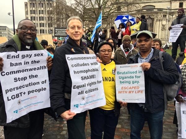 LGBT+ protest in front of Queen and Prime Minister