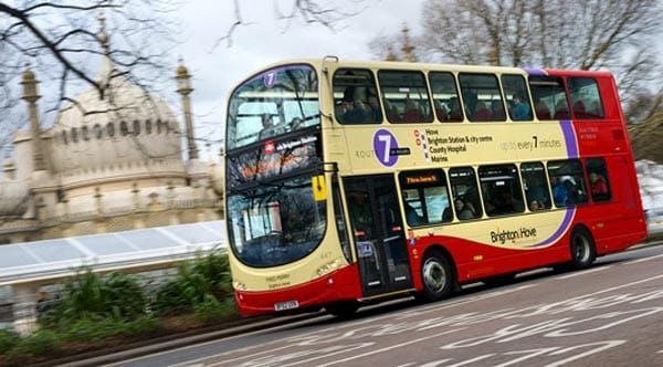 Youths risk injury riding illegally on the back of Brighton & Hove buses 