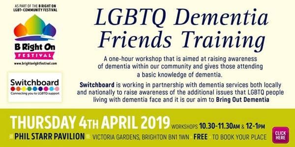 B RIGHT ON LGBT+ Community Festival: LGBTQ Dementia Friends Training