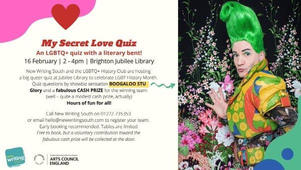 LGBTQ+ History Month event: My Secret Love Quiz at Jubilee Library on Sun, Feb 16