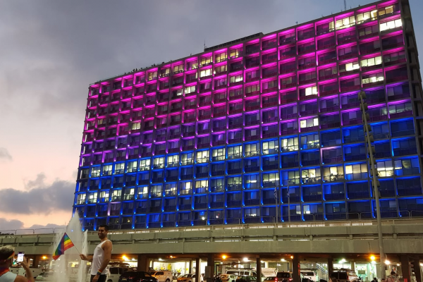 Tel Aviv City Hall lit up to mark end of Pride Month