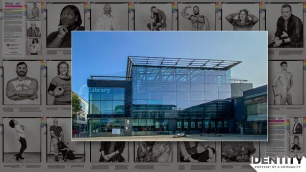 Chris Jepson fundraising for two Brighton & Hove exhibitions for The Identity Project during LGBTQ+ History Month in February 2023