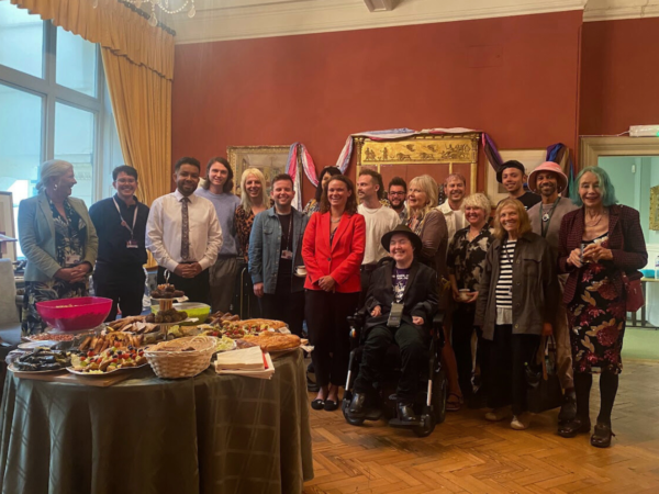 Mayor of Brighton & Hove welcomes group of volunteers and activists representing the Trans Pride movement at a celebration of its 10-year run
