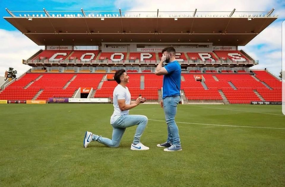 Gay footballer Josh Cavallo proposes to his boyfriend at Adelaide United’s Coopers Stadium