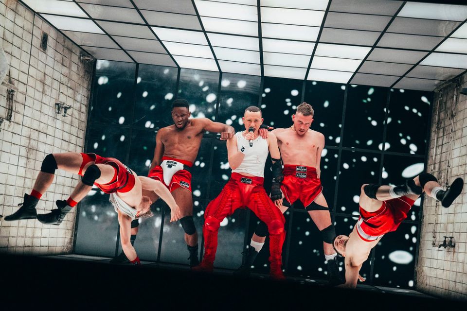 Bish Bash Bosh! Olly Alexander takes to the stage in Malmö for his first Eurovision rehearsal