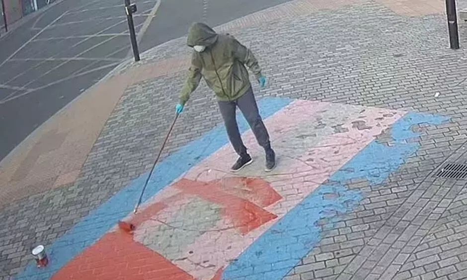 Met Police hunting down vandal who painted over Pride flags outside east London train station