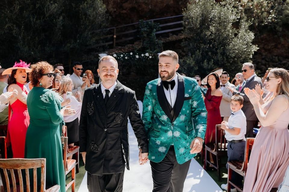Great British Sewing Bee winner Luke-Matthew Iveson marries partner in gorgeous Gran Canaria wedding