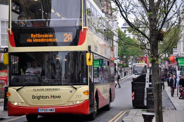 600 buses a day drive up St James Street