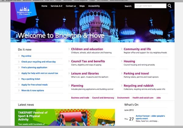 Brighton & Hove Council website