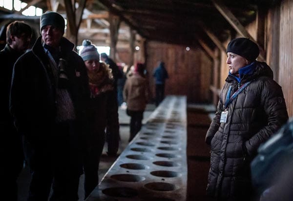 Simon Kirby at Auschwitz