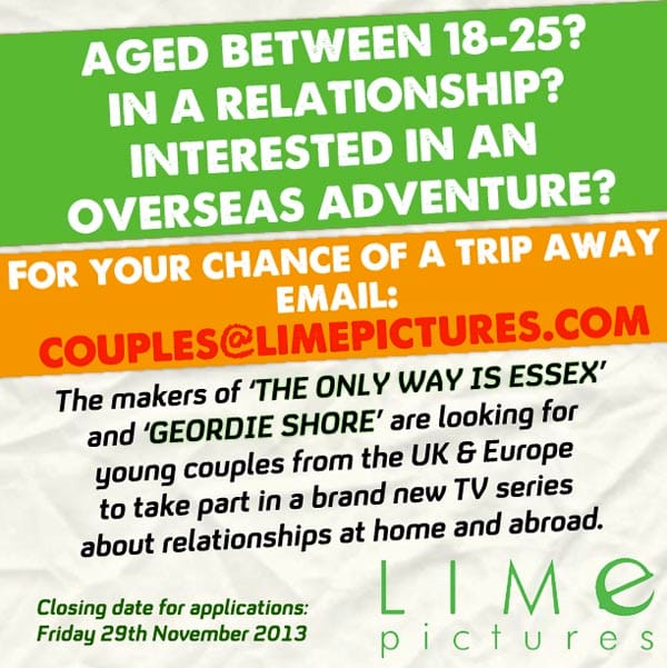 New TV series needs couples