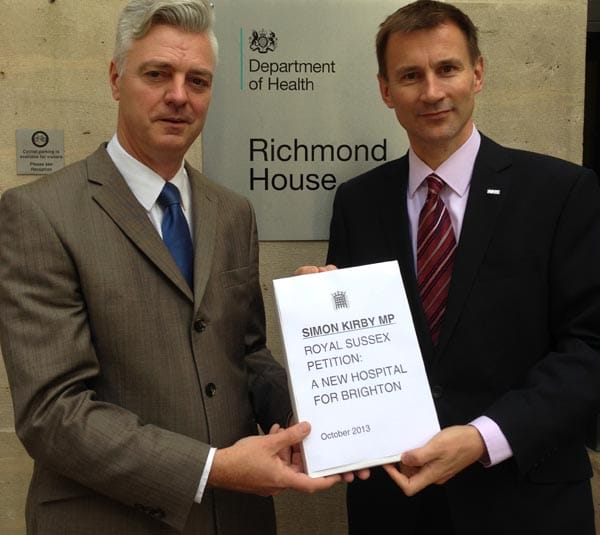 Simon Kirby MP hands over petition to Health Secretary, Jeremy Hunt MP