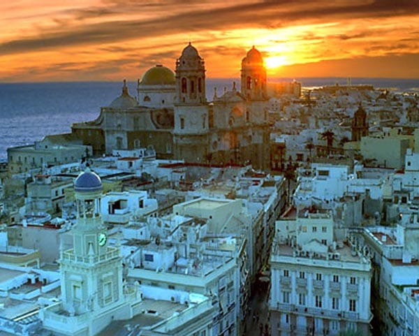 Cadiz at sunset