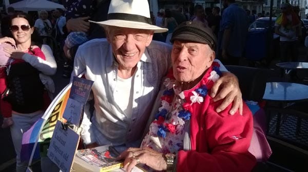 George with Ian McKellen at Brighton Pride 2014