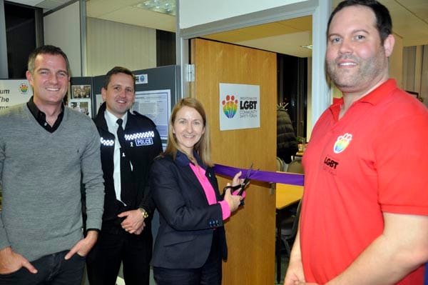 Kary Bourne PCC opens the new office for the LGBT Community Safety Forum office