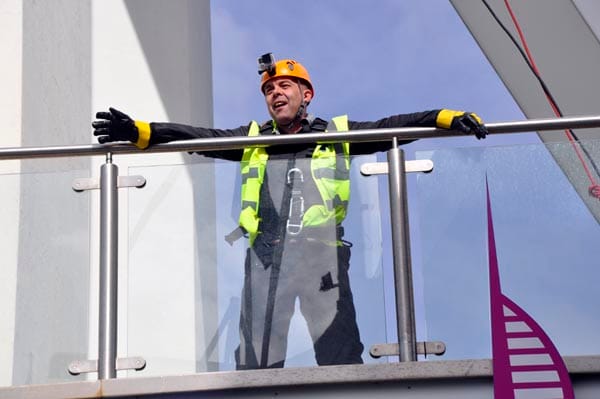 The Pianoman, Colin Blanchflower complete his jump safely