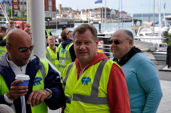 Jason Sutton is clearly apprehensive as he waits his turn.