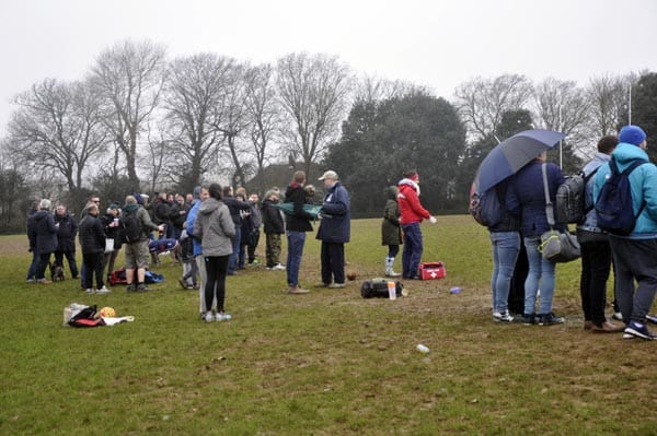 More than 100 people turned up in miserable weather to support the teams play