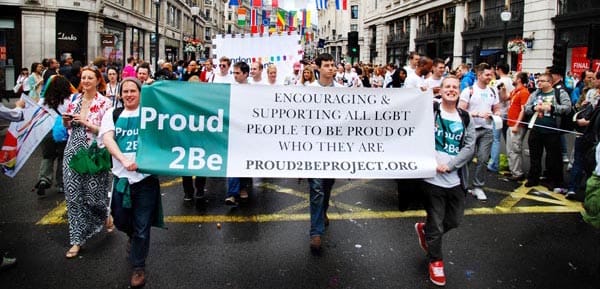 Proud2Be marching at London Pride 