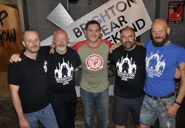 Steven Lee manager of Subline (centre) with the Brighton Bear Weekend crew