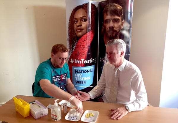 Ben Bloom from THT (left) and Simon Kirby MP