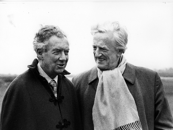 Britten and Pears near Snape Maltings, May 1975 